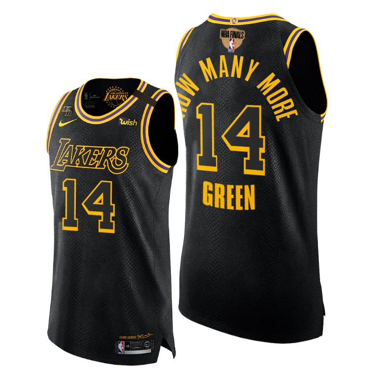 Men's Los Angeles Lakers Danny Green #14 NBA How Many More Authentic 2020 Mamba Finals Black Basketball Jersey LRQ2883FY